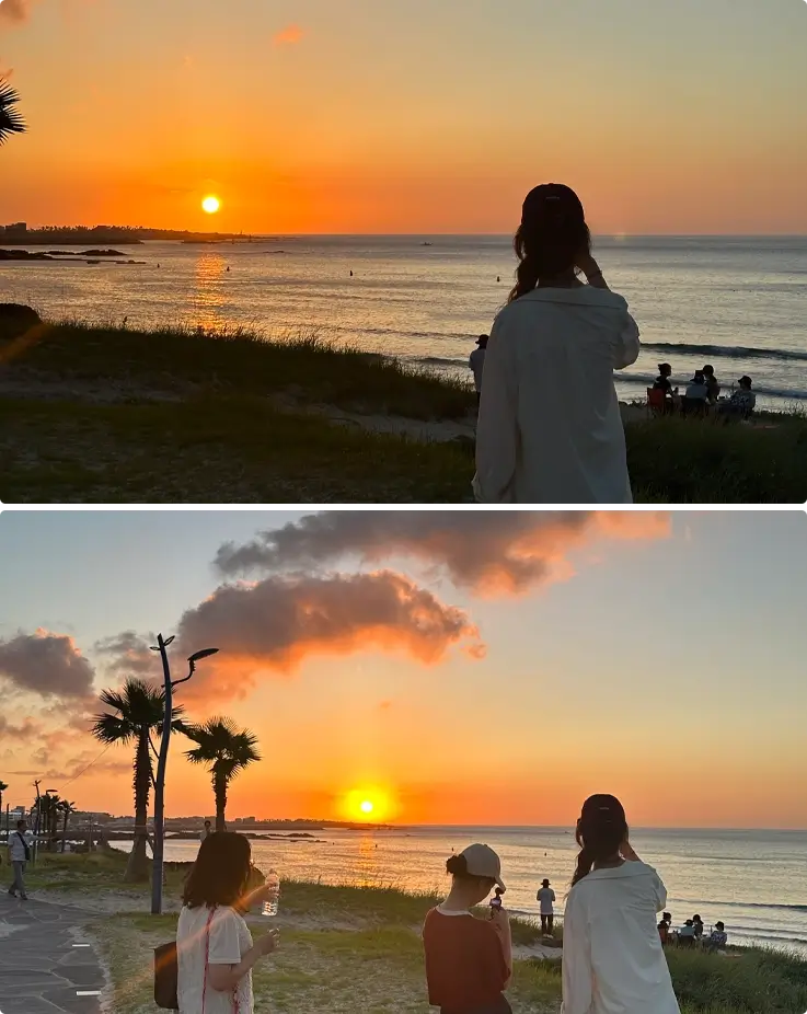 Sunset at Handam Beach in Jeju Island