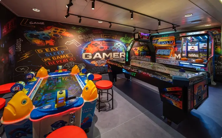 Arcade room at Gold Stella ferry