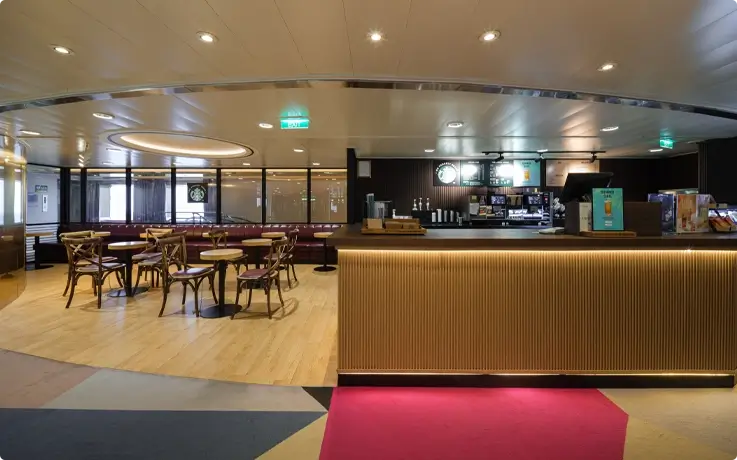 Starbucks at Gold Stella ferry