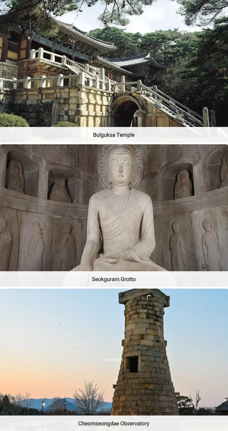 Attractions in Gyeongju: Bulguksa Temple, Seokguram Grotto, and Cheomseongdae Observatory