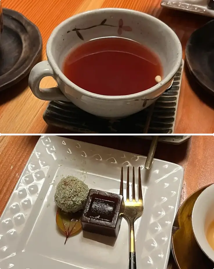 Traditional Korean tea and sweets served at a local tea house in Jinju