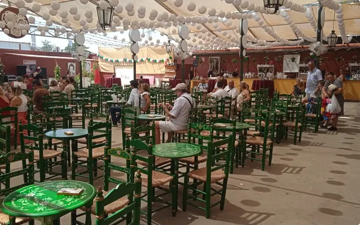 Seating area at Jodd Fairs Night market in Bangkok