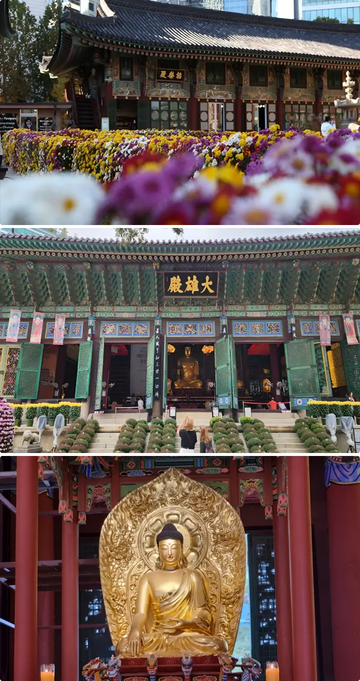 Buddhist statue at Jogyesa Temple in Seoul