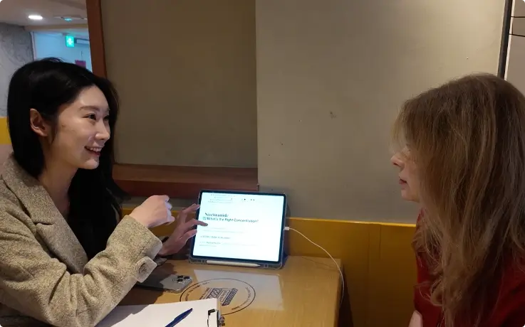 Personal skin consulting at the K-Beauty shopping tour in Myeongdong