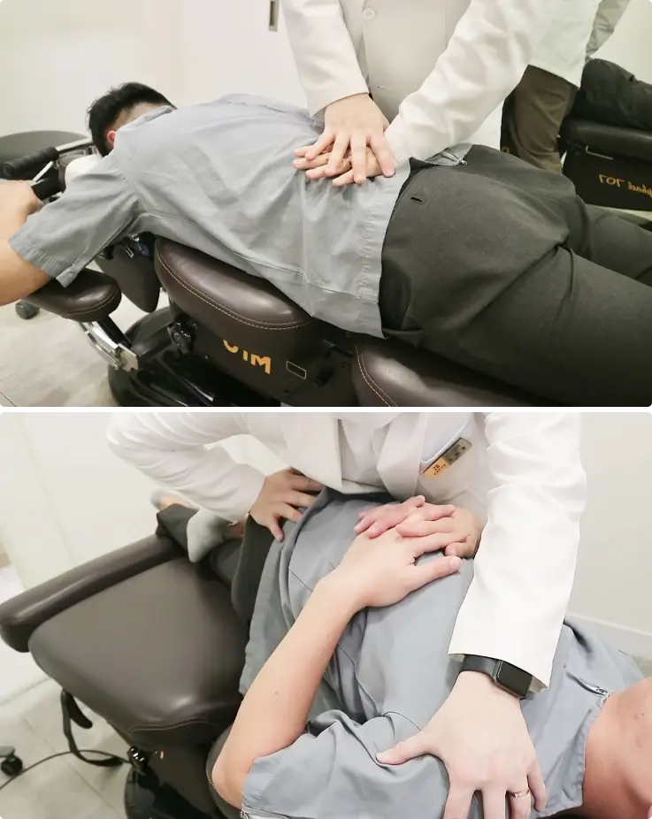 Chuna manual therapy performed at K-Medicine Clinic in Busan