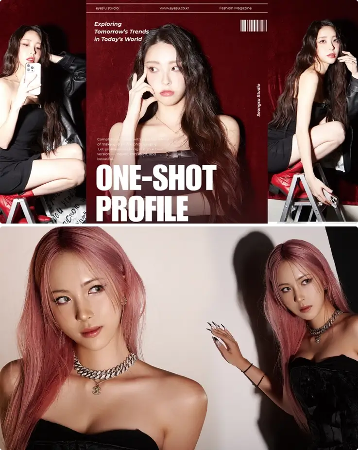 1 cut profile photoshoot at Eyesu Studio in Seongsu