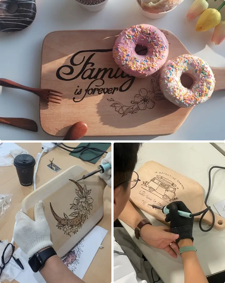Wooden cutting board DIY workshop in Hongdae and Songdo