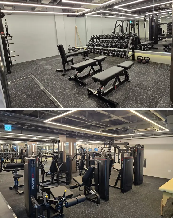 Gym facilities at Like Gym Samseong Branch in Gangnam