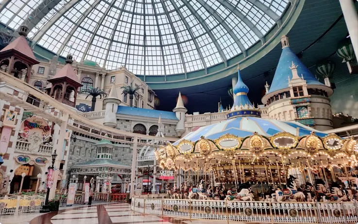 Indoor carousel ride at Lotte World