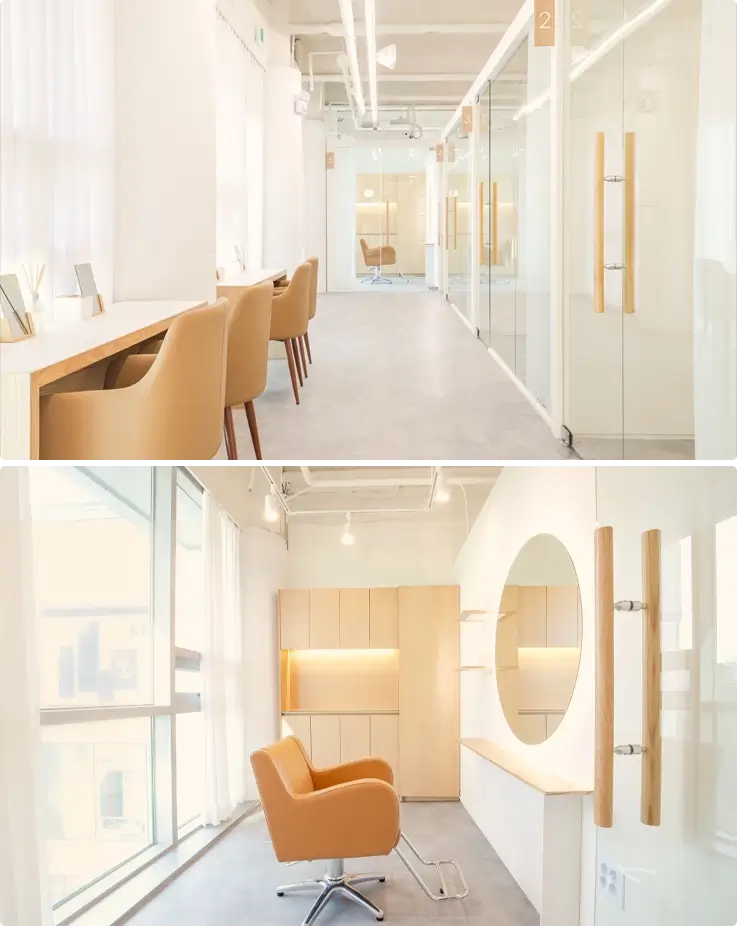 Interior of LOWE Hair Hongdae Branch