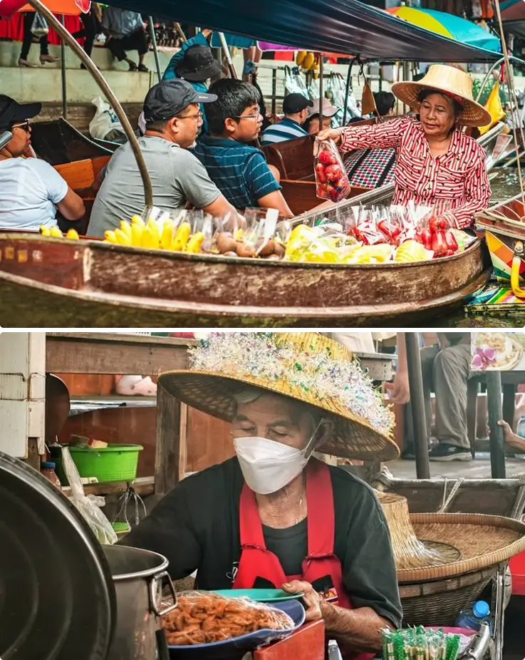 Vendors at Damnoen Saduak Floating Market