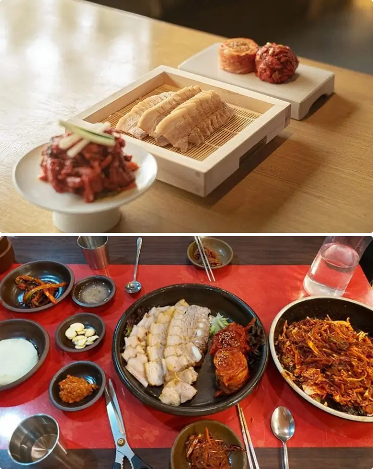 Bossam served at a Korean restaurant