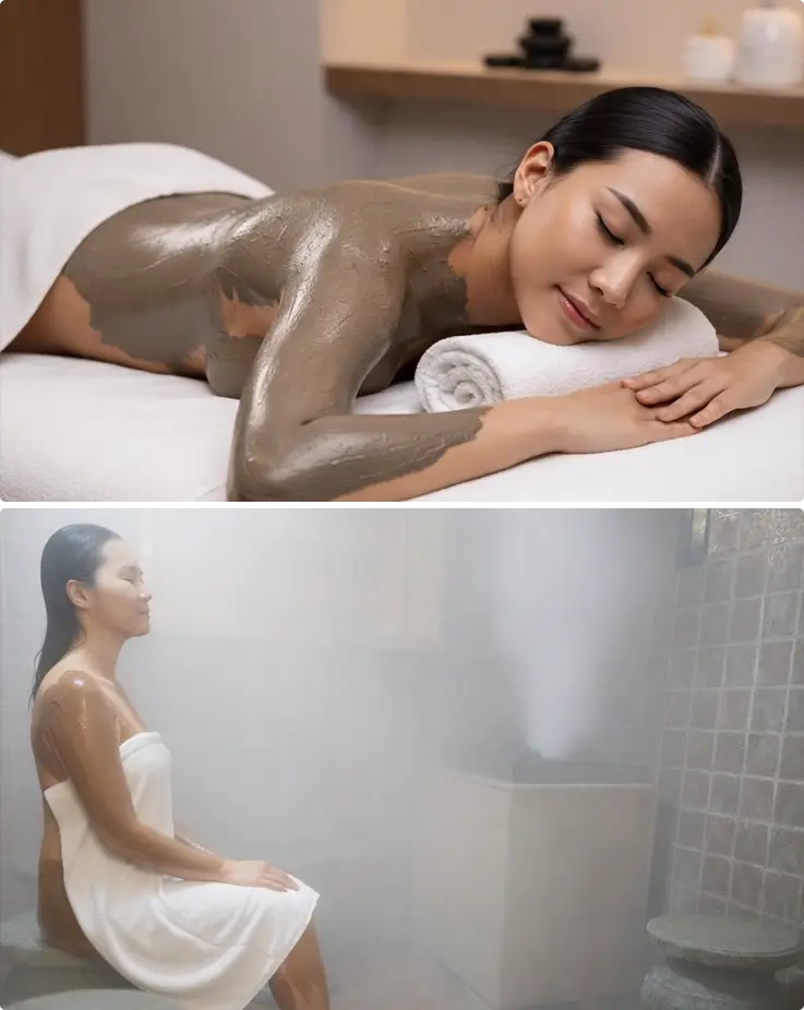 Mud spa at Myeongdong Mud