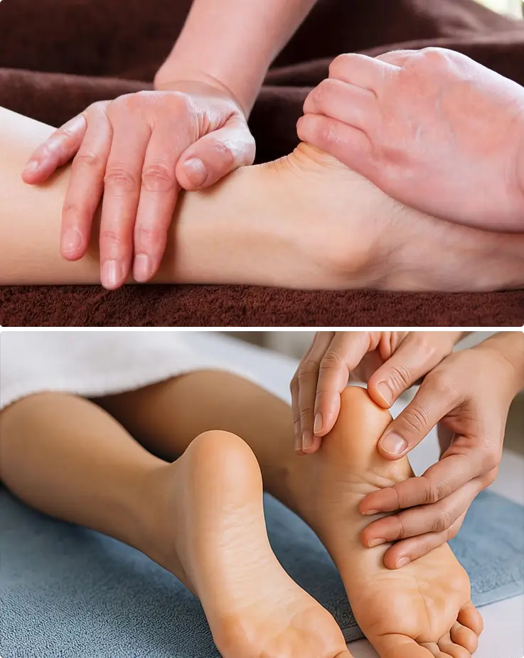 Foot massage at Myeongdong Mud