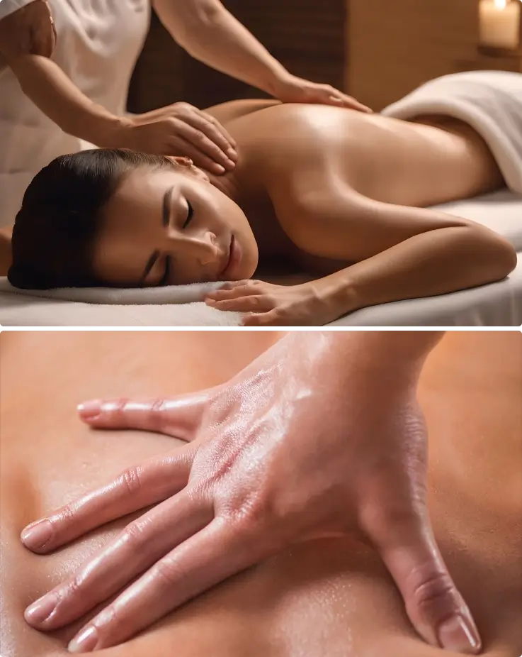 Back massage at Myeongdong Mud