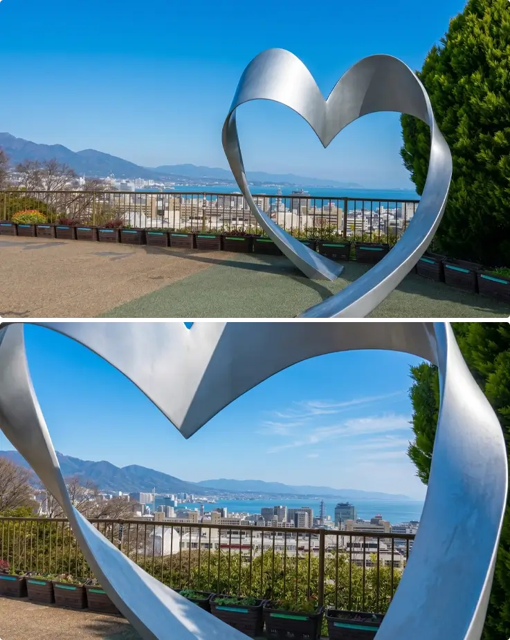 Views of Biwa Lake from Osu Service Area