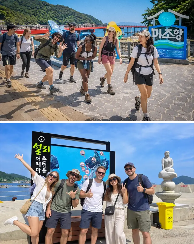 Visitors at Mizo Port and Seolli Fishing Village in Namhae