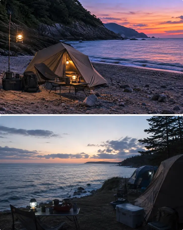 Campsite area near Seolli Beach in Namhae