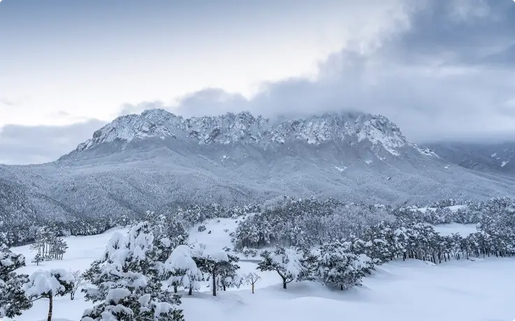 Seoraksan Mountain covered in snow in winter