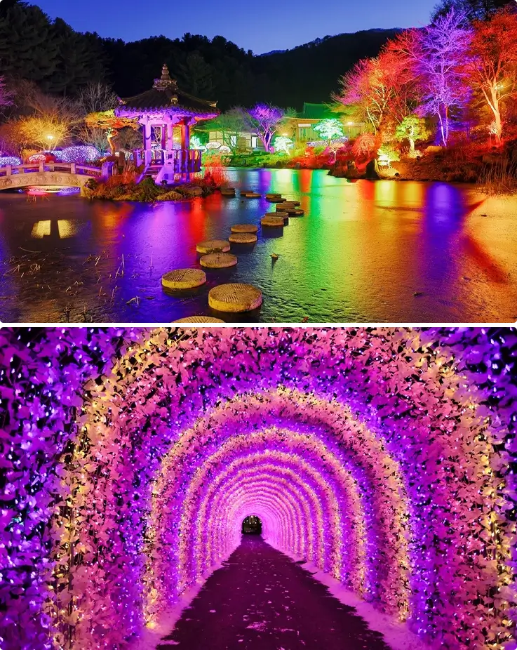 Garden of Morning Calm lighting festival in winter