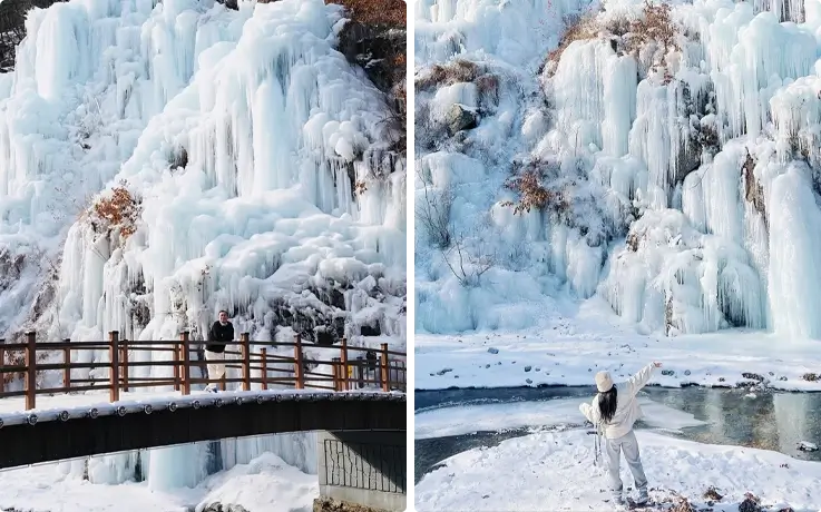 Frozen walls of ice at Eobi Ice Valley