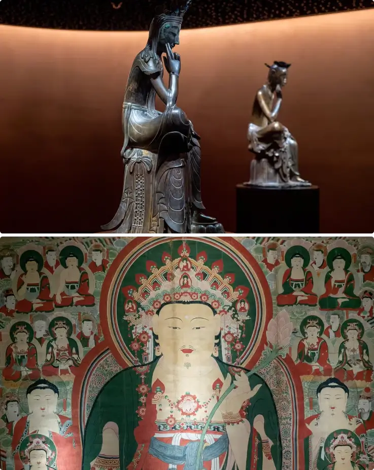 Exhibition of Buddhist statues and paintings at the National Museum of Korea