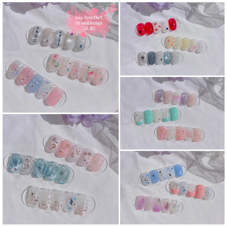 Monthly design nail by OU Nail Salon in Hongdae