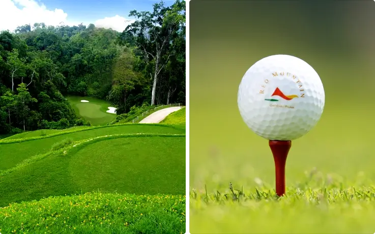 Signature 17th hole at Red Mountain Golf Club