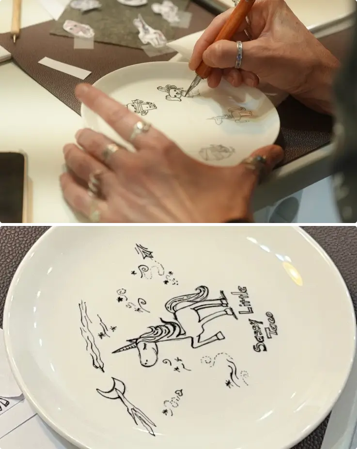 Pen drawing at a pottery class in Yangsan