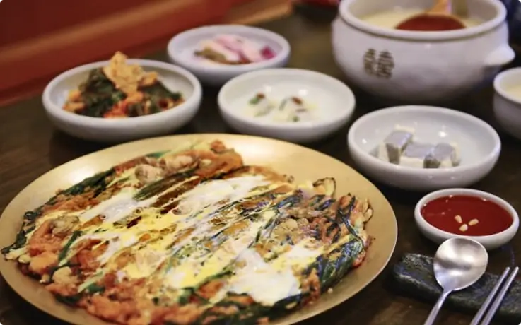 Korean style seafood pancake made at a private cooking class in Busan