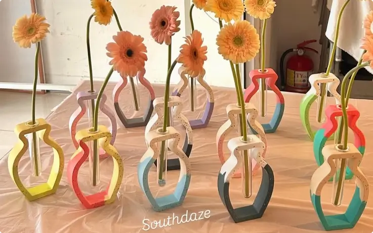 Flower vase made from eco-friendly resin at South Daze in Gwangalli, Busan