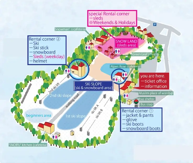Course map of Mt. Rokko Snow Park