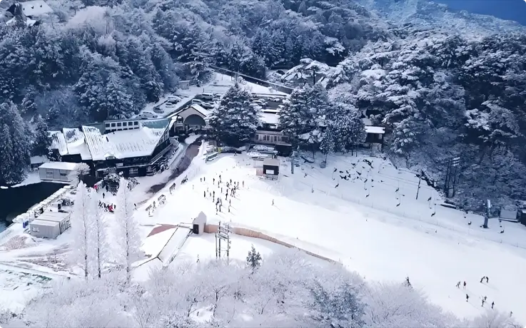 Rokko Snow Park covered in snow
