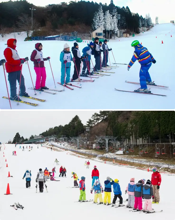 Ski lesson at Rokko Snow Park near Osaka