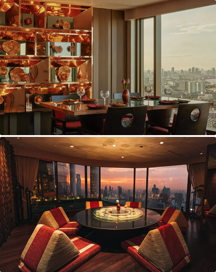 Interior of Saffron Contemporary Thai Restaurant in Banyan Tree Bangkok