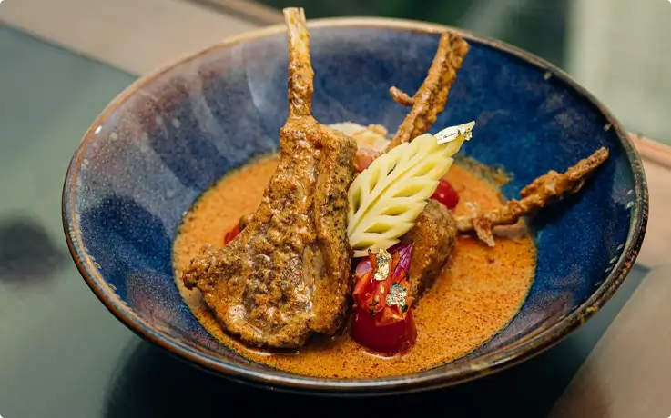 Lamb Massaman served at Saffron in Banyan Tree Bangkok