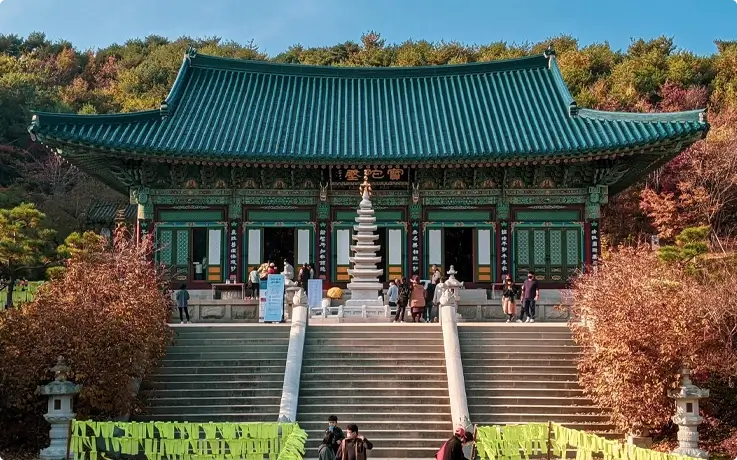 Woljeongsa Temple in autumn