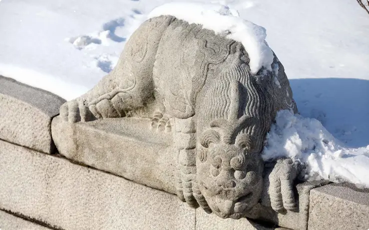 Animal sculpture on Korean palace ground