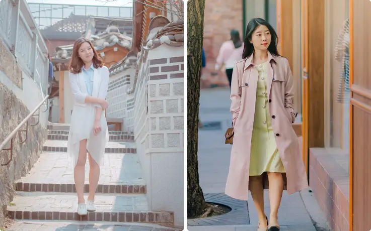Visitor posing for a photoshoot with a professional photographer in Seoul