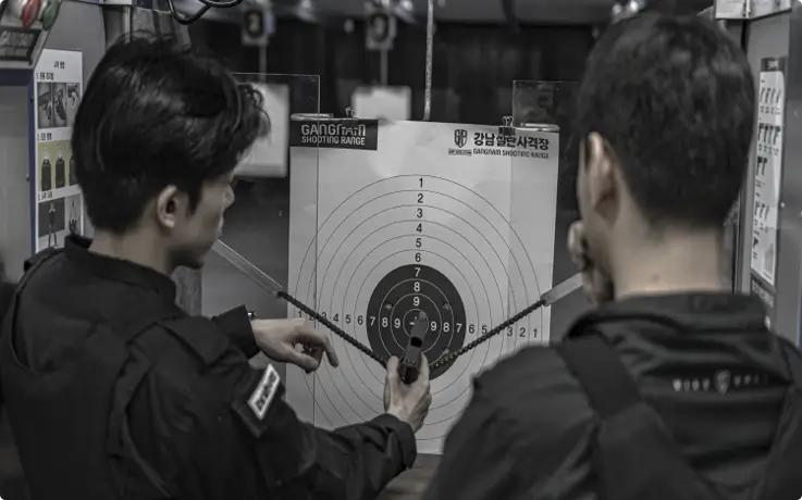 Safety training at Gangnam Live Ammunition Shooting Range near Jamsil