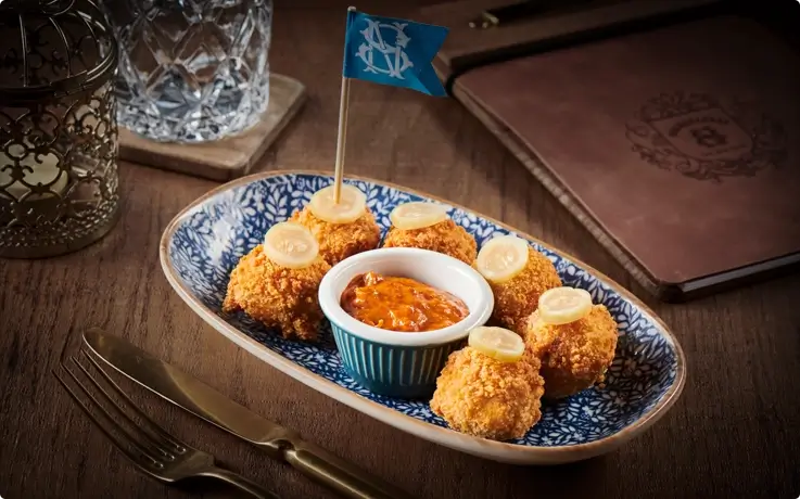 Bitterballen served at Sirimahannop in Bangkok