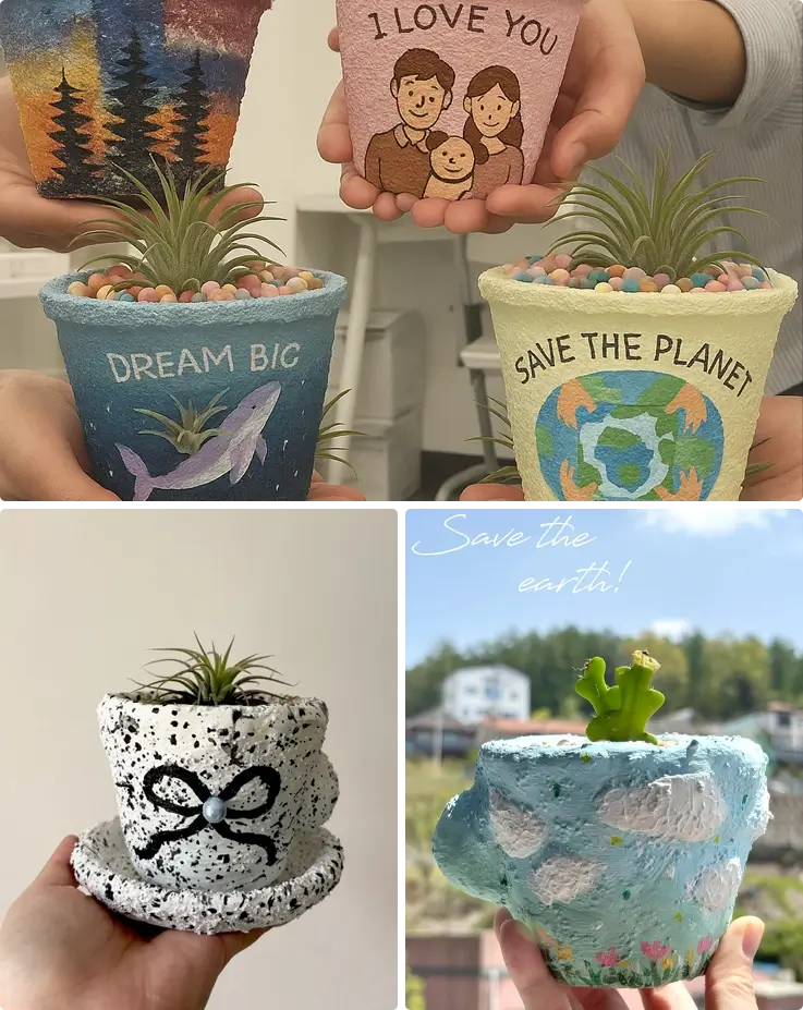 Upcylced pot painting workshop in Hongdae and Songdo