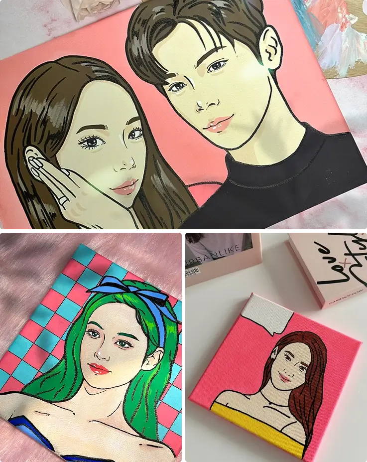 Pop art portrait workshop in Hongdae and Songdo