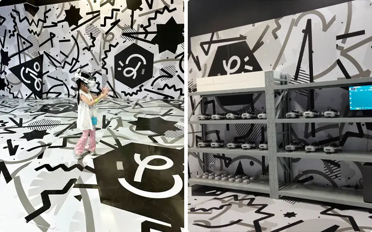 Visitor experiencing VR at the VR Experience Hall in Space & Time Cube+ Bangkok