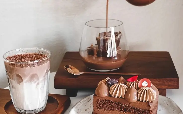 Menus with chocolate at Khom Chocolatier House in Chiang Mai