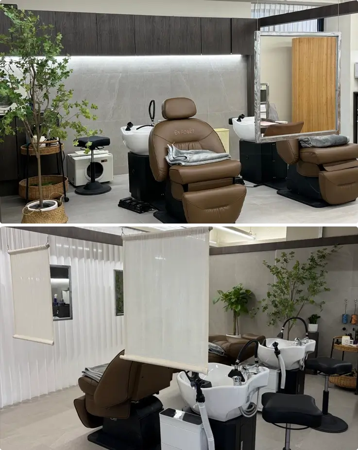 Headspa zone at 1st floor of The Days Hair Salon in Hongdae Grove branch