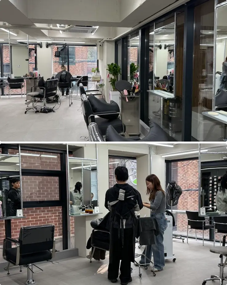 Perm, coloring, and design zone at the 2nd floor of The Days Hair Salon in Hongdae Grove branch