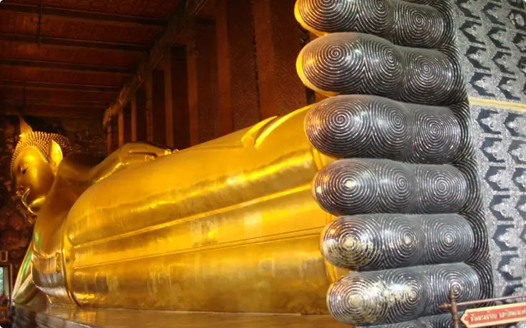 46-meter Reclining Buddha at Wat Pho in Bangkok