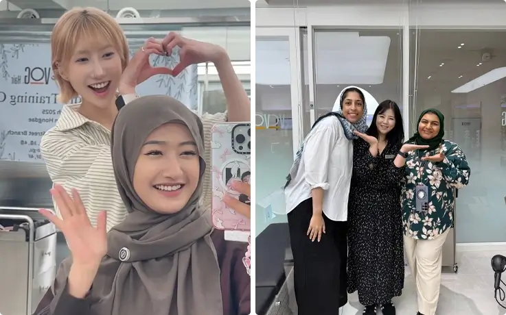 Vog hair with muslim guests at Hongdae Street Branch