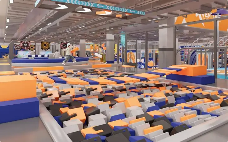 Foam pit at Xventure indoor sports park in Chiang Mai